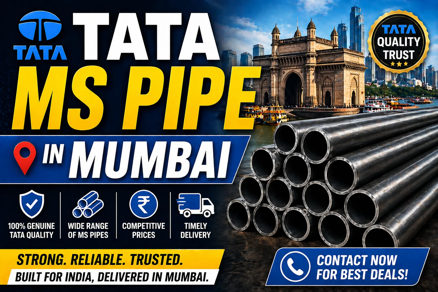 TATA MS Pipe in Mumbai – Price, Sizes & Best Supplier